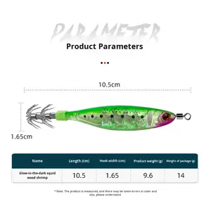 Appât lumineux en bois pour crevettes <span class=keywords><strong>de</strong></span> pêcheur <span class=keywords><strong>de</strong></span> loisirs appât <span class=keywords><strong>de</strong></span> poulpe en plastique dur <span class=keywords><strong>coup</strong></span> <span class=keywords><strong>de</strong></span> <span class=keywords><strong>carpe</strong></span> crochet <span class=keywords><strong>de</strong></span> calmar leurre faux appât pour perchoir <span class=keywords><strong>de</strong></span> fond - Product Image 4