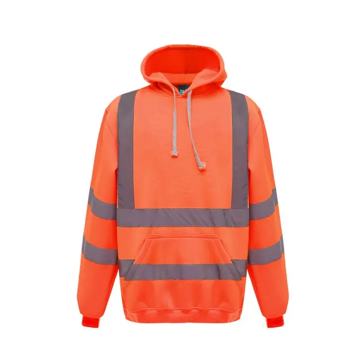OEM high quality security safety jackets HiVis Reflective Safety Polar Fleece Hoodie Jacket road safety coat