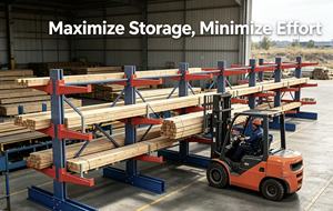 Steel Cantilever Rack Single Sided <b>Adjustable</b> Hot-Dip Galvanized for Wood Storage - Product Image 3