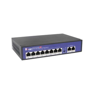 Commutateur PoE 8 ports 10/100M pour caméras IP CCTV, 8 ports PoE+ Ethernet + 2 ports Uplink RJ45 - Product Image 1