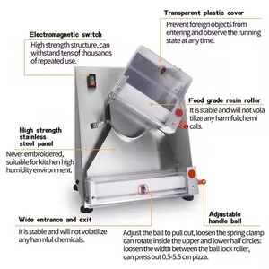 Presse-pâte à pizza automatique de <span class=keywords><strong>15</strong></span> pouces Rouleau de pâte à pizza en acier inoxydable prêt à l'emploi - Product Image 3