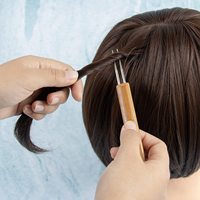 Aiguilles à crocheter pour dreadlocks à une, deux ou trois têtes, pour tressage, 0,5 mm, 0,75 mm, avec manche en bambou
