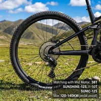 2025 Vollgefedertes Enduro E-MTB 500W 48V Lithium 29 Zoll 12-Gang 12S 203mm 4-Kolben 160mm Dropper 140Nm Sport 45KM/H
