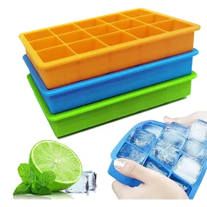 Tray Freezer 64 Nugget Ice Trays with Cover Stackable Easy Release Ice Cube  NEW