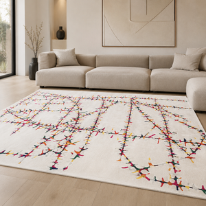 <span class=keywords><strong>Tappeto</strong></span> in Acrilico <span class=keywords><strong>Crema</strong></span> con Motivi a Rami Colorati, Texture Bivalente, Stile Boho, per Soggiorno, <span class=keywords><strong>Tappeto</strong></span> Annodato a Mano per Arredamento Lounge, Spedizione Rapida - Product Image 2