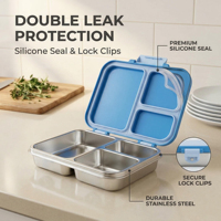AOHEA Custom Unieke Voedselcontainer Sandwich Lekvrije Tritan Deksel Brooddoos 304 Roestvrij Staal Lunchbox Kinderen Bento Lunchbox