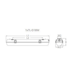 Luz <span class=keywords><strong>LED</strong></span> Tri-Proof de <span class=keywords><strong>Philips</strong></span> Pacific 3 TCW099 1xTL-D18W - Product Image 3