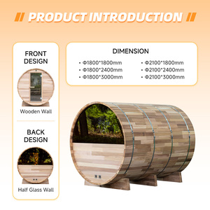 Sauna commercial haut de gamme en cèdre rouge pour extérieur, structure multi-pièces assemblée, spa de jardin, sauna à vapeur extérieur - Product Image 2