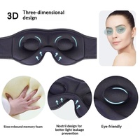 Masque oculaire 3D sans fil Bluetooth 60 avec musique, stéréo binaural, tissu respirant, protection oculaire et occultation pour le sommeil – Nouveau