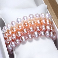 Chaîne de perles blanches en perles de culture d'eau douce naturelles de qualité AAA, forme 7-8mm, pour la décoration de montres, vente en gros, en vrac