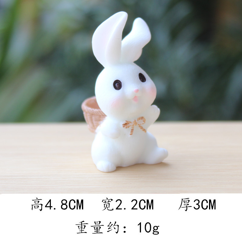 Long-eared rabbit carrying basket