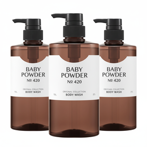 Vegan Life Happy Bath Collezione Originale Bagnoschiuma 910g Profumo Talco per Neonati Confezione da 3 Liquidi Detergenti per il Corpo - Product Image 1