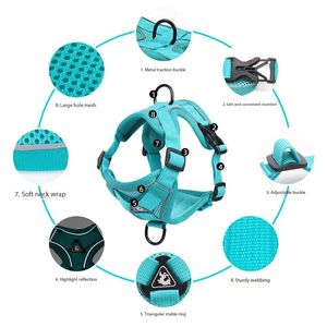Vente en gros Gilet pour chien réfléchissant respirant avec harnais pour animaux de compagnie en tissu de maille doux de style luxe avec sangle de poitrine et laisse - Product Image 3