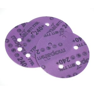 Disque abrasif de 3 pouces (75 mm) OEM/ODM, violet, dureté moyenne, avec support auto-agrippant, papier abrasif pour polissage humide/sec - Product Image 3