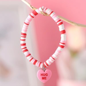 2025 mignon empilable polymère argile Bracelet ensemble couches Valentine Conversation coeur Bracelet pour filles et femmes autres bracelets - Product Image 2