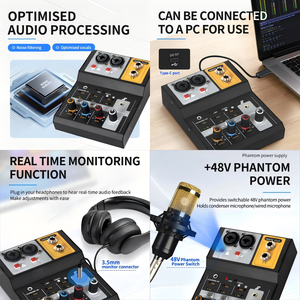 Mini mezclador de consola de <span class=keywords><strong>Audio</strong></span> profesional de 2 canales, equipos de apoyo, grabación de <span class=keywords><strong>Audio</strong></span> para adopción de velocidad, Mezclador Alto - Product Image 5