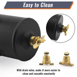 Universeel Aluminium 750Ml Olieopvangblik Met Luchtfiltertank <span class=keywords><strong>2</strong></span>-Poort Verbijsterd Reservoir Met Afvoerklep An10 Filter Olievangst Kan - Product Image 3