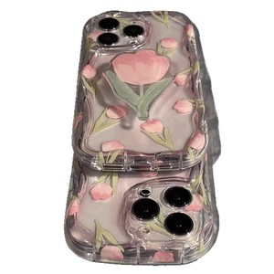 เคสโทรศัพท์ลายดอกทิวลิปสุดหรูสำหรับไอโฟน 14 พลัส 14 โปร 13 เนื้อครีมสวยงามหรูหราป้องกันได้อย่างดี - Product Image 5