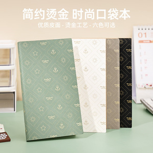 Tùy chỉnh A6 softcover máy tính xách tay nhỏ da Du lịch Nhật ký với vàng dập chủ đề may ràng buộc A3 Kích thước - Product Image 4