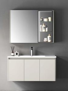 Mobile da Bagno in Alluminio Semplice e Resistente con Lavabo Integrato e Specchio Intelligente per Appartamenti - Product Image 3