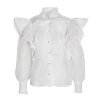 Tongrui – chemisier transparent solide à manches longues et col papillon pour femme, tenue de bureau, nouvelle collection 2022