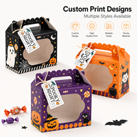 Kreatives Design Tragbare Umweltfreundliche Recycelbare Halloween-Süßigkeitenbox mit Griff Speziell Geformte Karton-Geschenkbox für Partyfavors