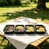 Boîte alimentaire rectangulaire jetable de 750 ml de qualité alimentaire à prix d'usine, idéale pour la préparation de repas à emporter en restaurant, avec couvercle