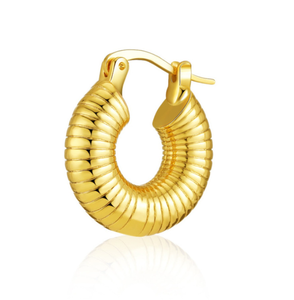 Pendientes de aro gruesos Pendientes de acero inoxidable Joyería chapada en oro de 18K Tendencia de mujer <span class=keywords><strong>2023</strong></span> - Product Image 4