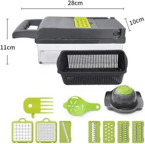 Cuchillo Multiusos Profesional 15 en 1 de Doble Uso, Ecológico, de Acero Inoxidable, ABS+PP, con Mango de Plástico, para Cortar Verduras en Cubos, Utensilio de Cocina - Product Image 3