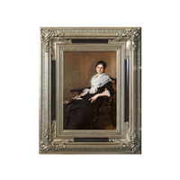 Moulure en bois de pin massif, finition noyer foncé avec bordure dorée fine, bande plate de 80 mm de large pour décoration de galerie d'art et grandes peintures à l'huile