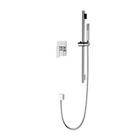 Ensemble de robinetterie de douche encastrée en laiton contemporain, finition noir mat, pour hôtel et maison