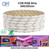Bande lumineuse LED COB RGB DC24V IP20, dimmable, multicolore, USB/Wi-Fi, changement de couleur intelligent, DIY, certifiée CE/ROHS, CRI>90