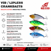 REDEYES VIB-19 Leurre vibrant de surface moyenne avec billes sonores en ABS, hameçons pour la pêche au saumon, au bar et en eau douce, longue portée, appât biomimétique