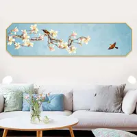 Pintura decorativa para sala de estar, diseño floral, con diseño de pájaro octogonal chino, para dormitorio, cabecera, habitación, hotel