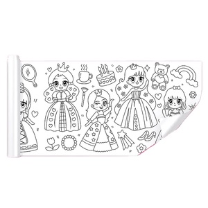 Pendidikan Awal Anak DIY Wallpaper Bergulir, Tidak Berantakan 300Cm Paket Kotak Hadiah Desain Yang Berbeda Kertas Mewarnai Dinding untuk Grafiti - Product Image 1