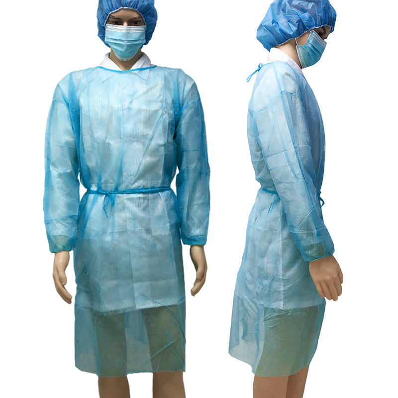 Factory Direct Medical Disposable Isolation Gown PP Dust-Proof Work Clothes for Epidemic Prevention Waterproof Hospital Uniforms