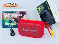 Koleer H73 Enceinte Bluetooth sans fil d'extérieur avec éclairage LED RGB et nouveau subwoofer de basses, système audio portable mini