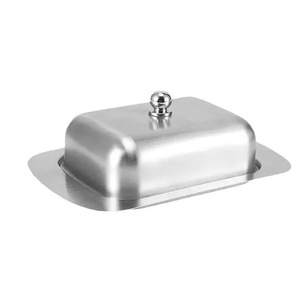 Stainless steel butter box with lid, rectangular butter box, cheese box, pastry plate, <b>bread</b> box, dessert storage dish - Product Image 1