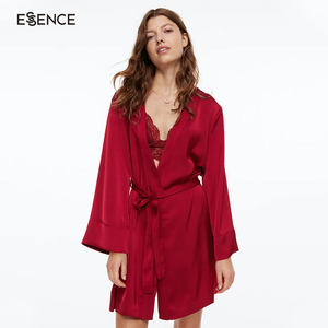 Gran oferta, bata de satén personalizada de 2 piezas, bata de lujo con lazo automático para mujer, Kimono de seda, bata de baño para mujer - Product Image 1