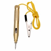 Sonda de prueba de circuitos de luz para coche DC 6V 12V 24V, lámpara detectora de voltaje, pluma de prueba de voltaje de cobre