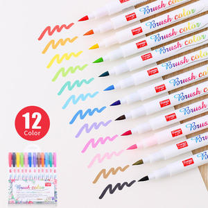 Ensemble de 12 stylos marqueurs à pointe pinceau à encre à base d'eau, pour l'art, le <span class=keywords><strong>calligraphie</strong></span>, le journaling et le lettering - Product Image 6
