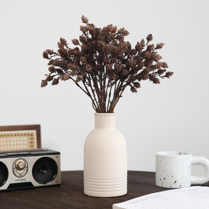 <b>Artificial</b> Pine Cone <b>Bouquet</b> Milky White Orange Coffee Long Branched Wedding Home Decor Soft Plastic Reusable - Product Image 3