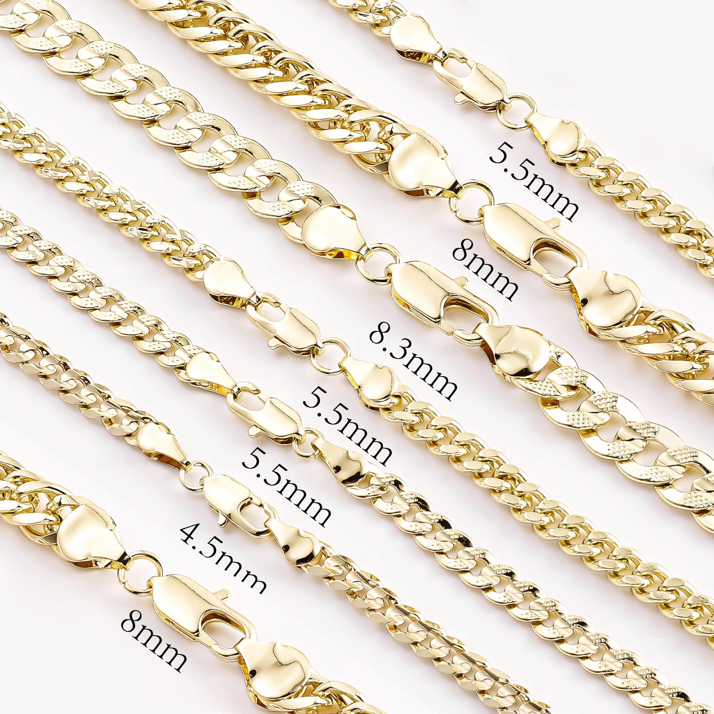 Bijoux fantaisie 14K lire or rempli plaqué hip hop collier cadenas cubana de oro Franco Miami diamant coupe cubain lien hommes chaîne