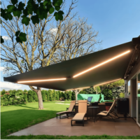 Système d'auvent rétractable motorisé à commande électrique pour balcon de villa, pare-soleil autoportant, résistant à la pluie