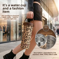 Termo de Lujo con Estampado de Leopardo, de Acero Inoxidable 316, de Doble Pared, para Café, para Mujer