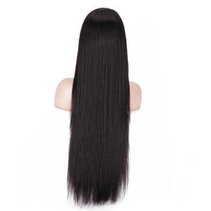 Perruque en cheveux humains Remy 13x4 avec dentelle frontale, densité 180%, texture Kinky Straight, bandeau intégré, douce, écologique, pré-bouclée, vente en gros sur mesure - Product Image 4
