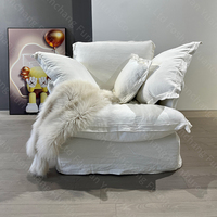 Fauteuil modulaire de luxe moderne pour chambre à coucher, canapé inclinable 1 place avec ottoman, chaise d'appoint pour villa