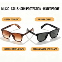Casque Stéréo Sans Fil Supra-Auriculaire avec Indicateur LED, Micro Anti-Bruit, Lunettes de Soleil Intelligentes pour la Conduite, le Cyclisme et le Sport
