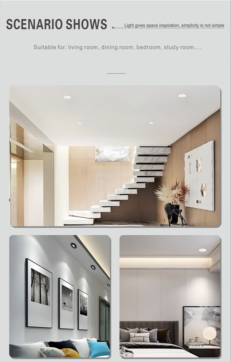100mm Round Recessed Downlights Fixture IP20 For Shops / Hotel