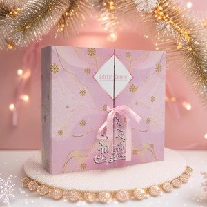24-grid pink Foldable Christmas Compartment Self-erecting Blind <b>Box</b> with Four-color Printing and Embossing - Product Image 4